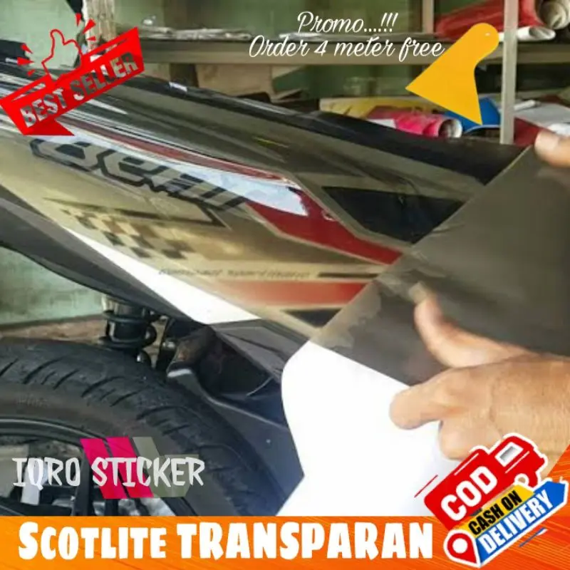 Sticker skotlet transparan / Sticker skotlet motor / Sticker skotlet mobil 1
