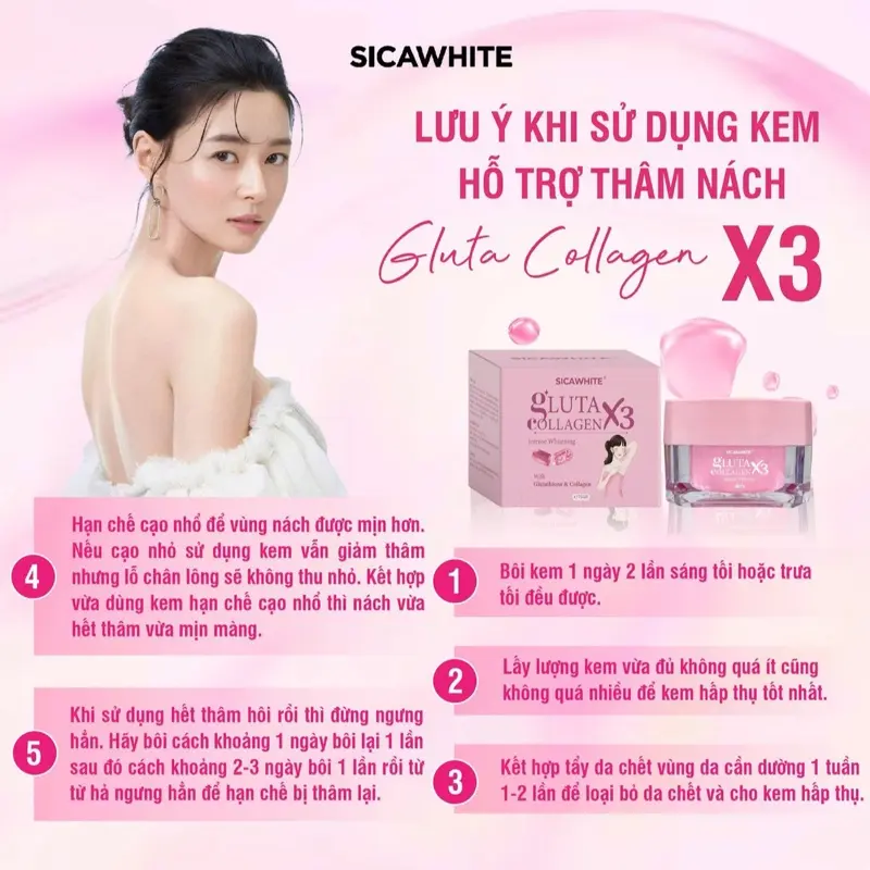 (CB20) COMBO 2 Kem GLUTA COLLAGEN X3 - Hỗ trợ Giảm Thâm Nách, Dưỡng Trắng Nách, Mông, Đầu Gối -  Làm Đẹp Da Chăm Sóc Da 6