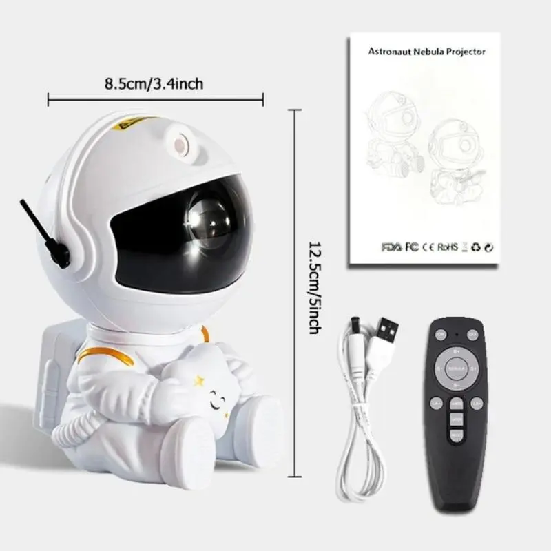 Astronaut Design Star Projector & USB Powered Wave Pattern Cube Night Light, Astronaut Space Projector & RGB 16 Color Changing Table Lamp for Bedroom Decor 1