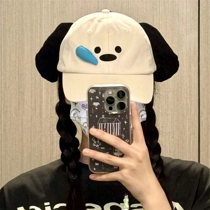 Internet Celebrity Cute Three-dimensional Snot Puppy Hat Sun Protection Sun Embroidered Bear Baseball Baseball Cap Girl Trend