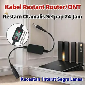 Pengatur waktu router Mati dan reboot cerdas, menghindari kemacetan jaringan Kabel untuk reboot modem optik, Kabel reboot router Kompatibel dengan berbagai router Kabel mati otomatis 24 jam untuk modem optik
