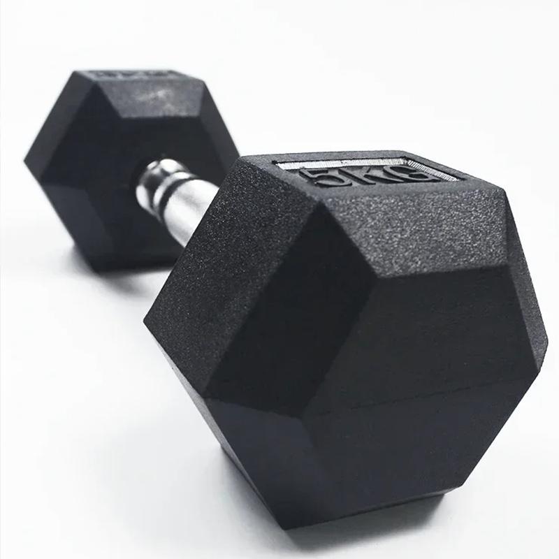 Rubber Coated Hexagonal Dumbells, 1 Pair Home Arm Muscle Fitness Equipment, Solid Cast Iron Dumbbells for Home Gym Workout 3