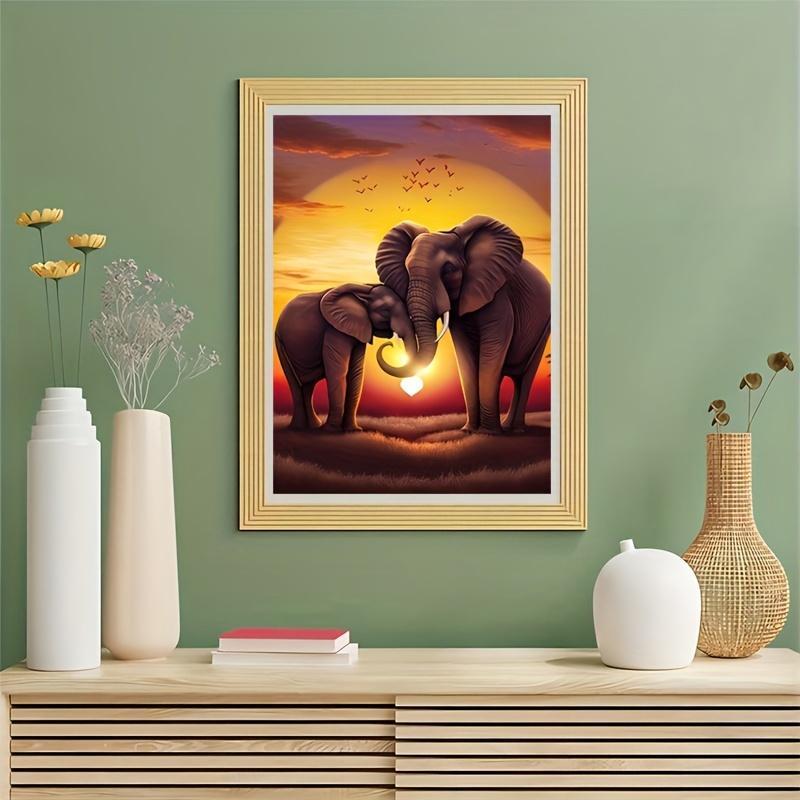 Elephant Pattern DIY Diamond Art Painting Kit without Frame, DIY Decorative Art Painting, Handmade Craft Wall Art Decoration for Home Living Room Bedroom 5