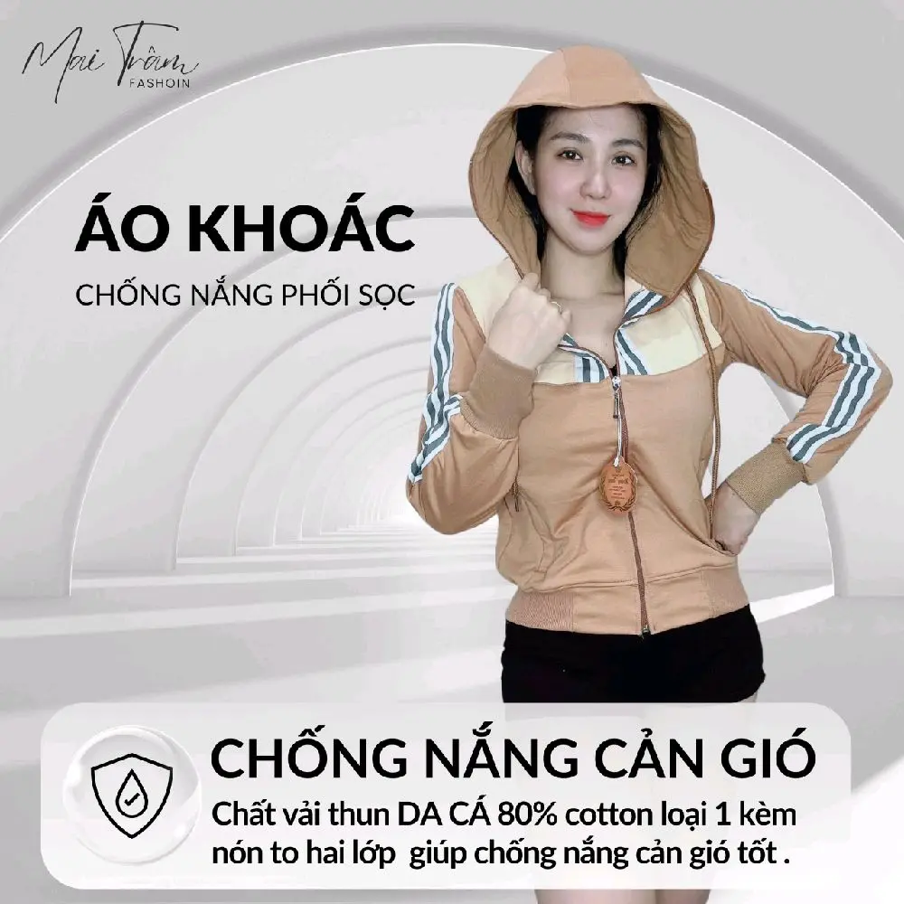 Áo Khoác 5 Túi Nón To Thun coton viền Bo Len.   Women Nữ Có Túi Sọc Top Jacket Cotton
