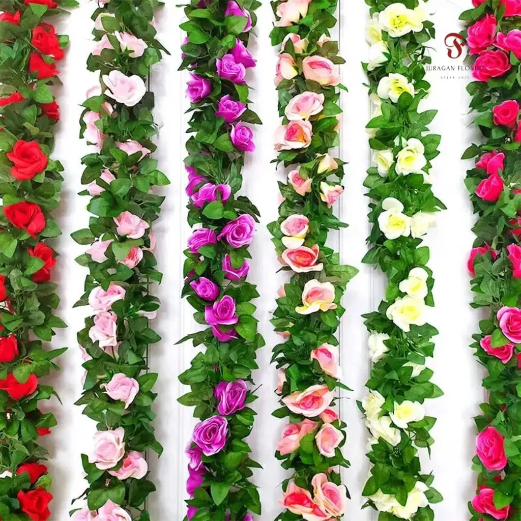 DAUN BUNGA ROSE 9+21 JUNTAI BUNGA PLASTIK PALSU MURAH ARTIFICIAL DEKORASI HIAS