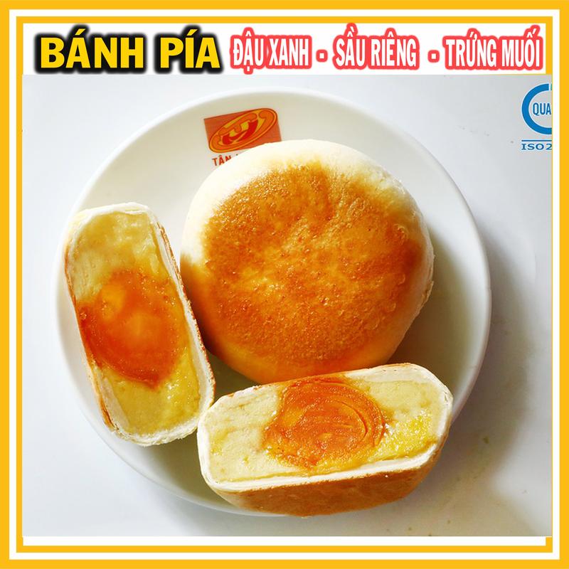 Combo 4 cây Bánh Pía 5 sao - ĐẬU XANH- SẦU RIÊNG - TRỨNG MUỐI - Trọng lượng 600g/túi - Túi có 04 cái - TÂN HUÊ VIÊN - ĐẶC SẢN SÓC TRĂNG - BÁNH PÍA VŨNG THƠM 4