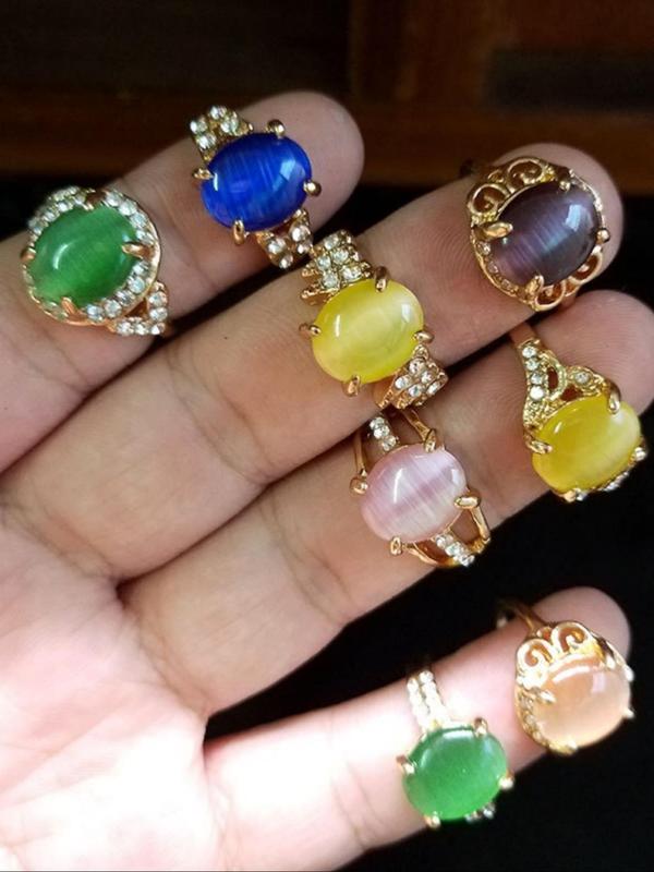 Random Color & Style Ring Set, Fashion Jewelry for Party, Daily Clothing Decor, Trendy All-match & Exquisite Jewelry for Birthday Gift 4