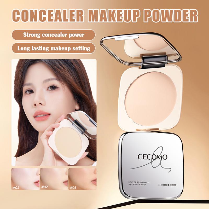 Phấn Phủ Dạng Nén, GECOMO, Nhẹ, Phấn Mật Ong Lì Kiểm Soát Dầu, Không Thấm Nước, Lâu Trôi, Kết Hợp Trang Điểm Không Lem, Thích Hợp Cho Da Khô Và Dầu, Che Khuyết Điểm, Trang Điểm Nữ 0