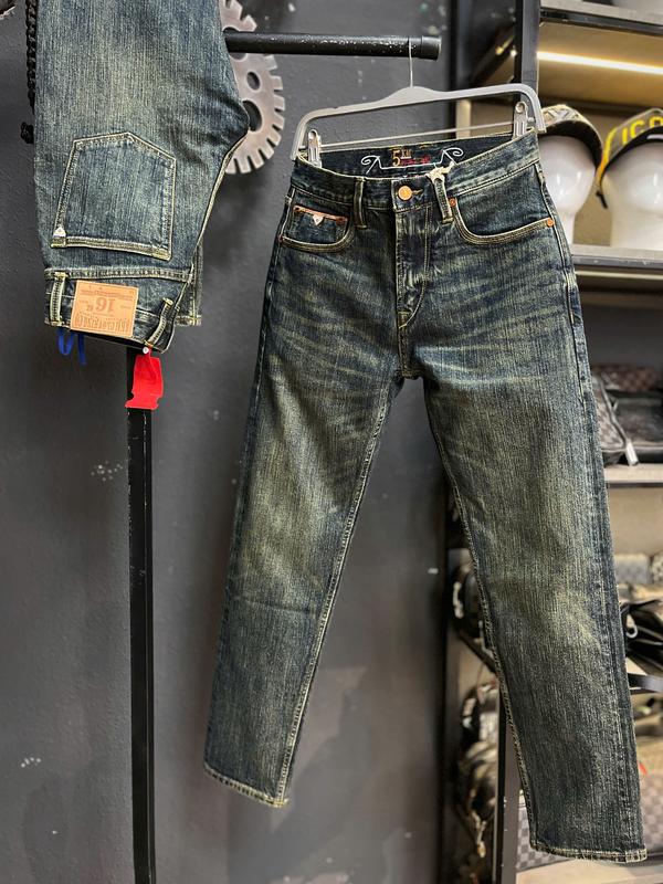 2 Mẫu Jean Denim Guangzhou J3711-J3881 14Oz Quần Jean Nam Dài Ông Đứng BenZIN Màu Xanh Đậm Trơn & Màu Xanh Was Rêu Chỉ Đồng Chất Denim 5KM Selvedge Denim