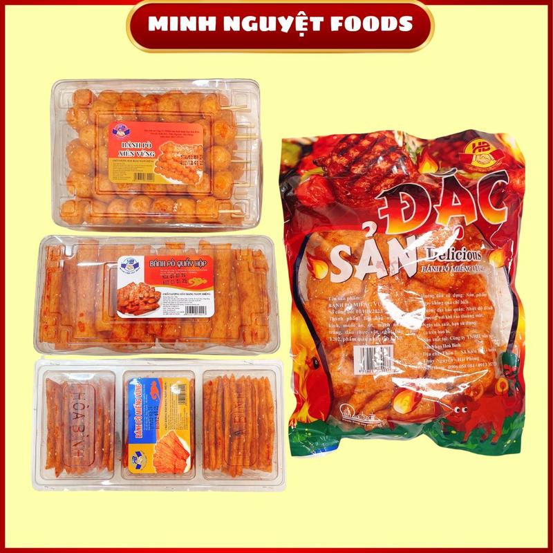 Combo 4 Món Đồ Ăn Vặt Gồm: snack Bánh Bò Quẩy Hộp, Bò Miếng Vừng, Bò Xiên Vừng, Đặc Sản Bánh Bò - ĐỒ ĂN VẶT Minh Nguyệt Foods Snack Thức Ăn đồ ăn nhẹ khô