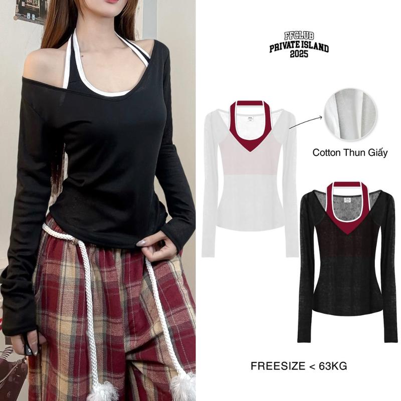 SET ÁO BODY THUN GIẤY CỔ TIM XUYÊN THẤU SEXY FFCLUB - FRIENDS FOREVER CHÍNH HÃNG