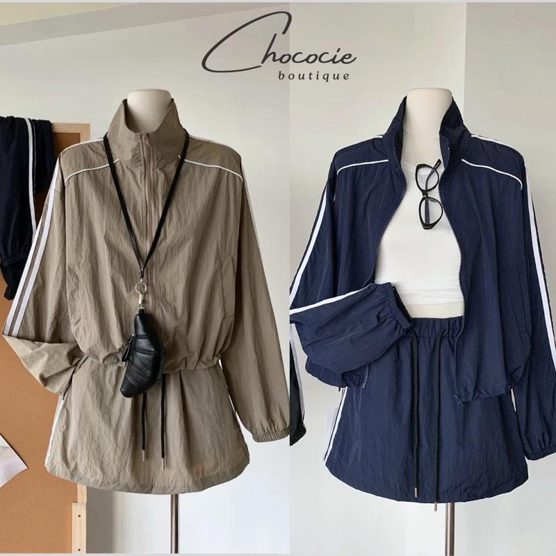 Set áo váy thể thao nữ HÀNG QC LOẠI 1 set áo tay dài kèm chân váy chất vải gió nhăn 2 lớp