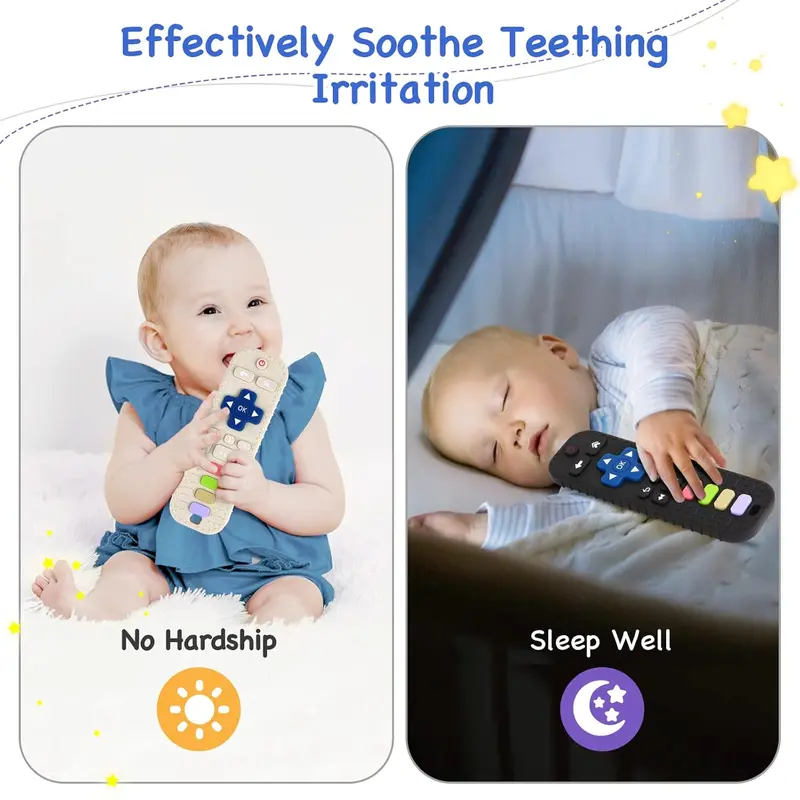 Remote Control Shaped Silicone Teether, 1 Count Baby Teething Toy, Sensory Toy for Babies, Toddler Infant Newborn Toys, Baby Gifts for Boys Girls, Christmas Gift 4