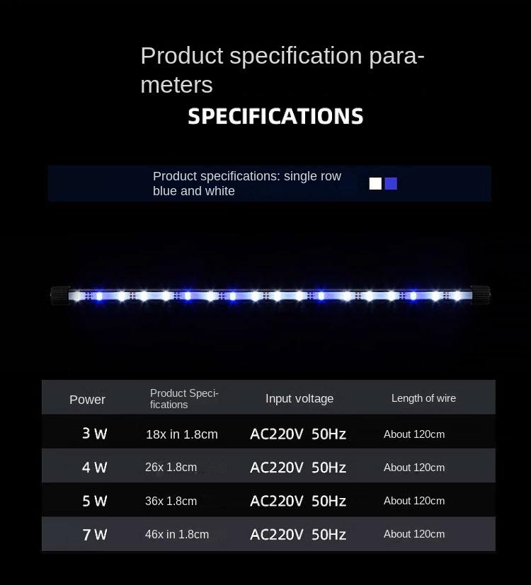Product Introduction of Fish Tank Light Led Light Illumination Aquarium Diving Light Lantern Aquatic Waterproof JINLONGYU Lamp Tube Three-Color Amplification 21