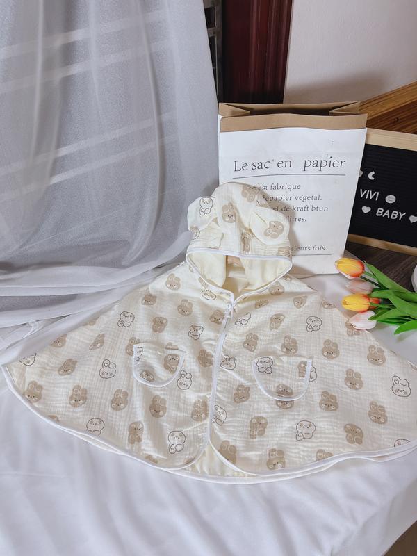  Áo Choàng Chống Nắng Chất Liệu Vải Xô Muslin 3 Lớp Mềm Thoáng Mỏng Mát Cho Bé 0-2,5 Tuổi 