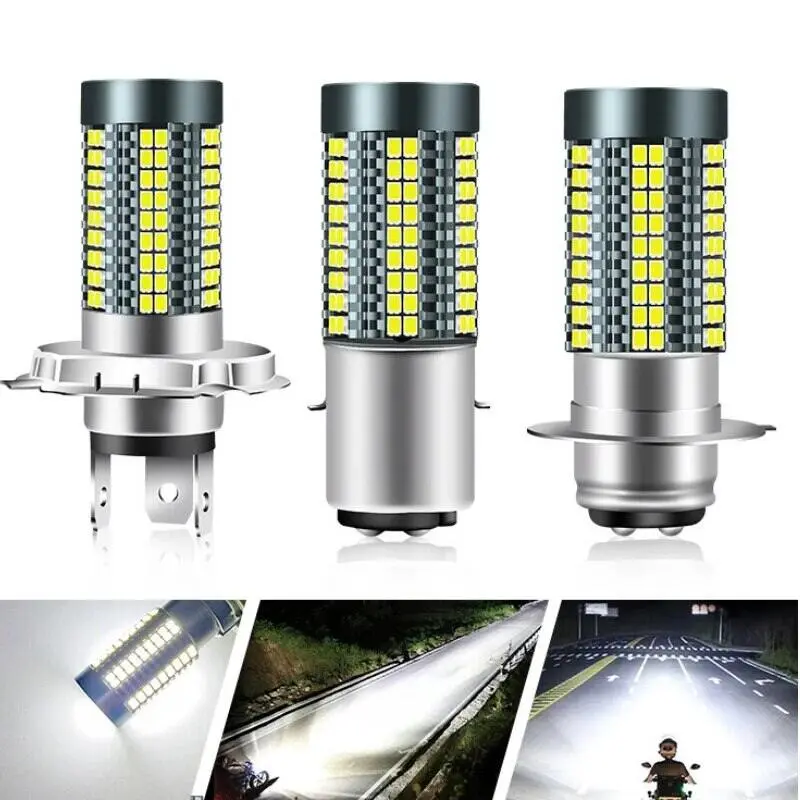Đèn pha xe máy, 1 chiếc, bóng đèn LED, BA20d H4, 12-24 V, siêu sáng, đèn sương mù màu trắng, Thích hợp cho xe máy, phụ kiện xe tay ga