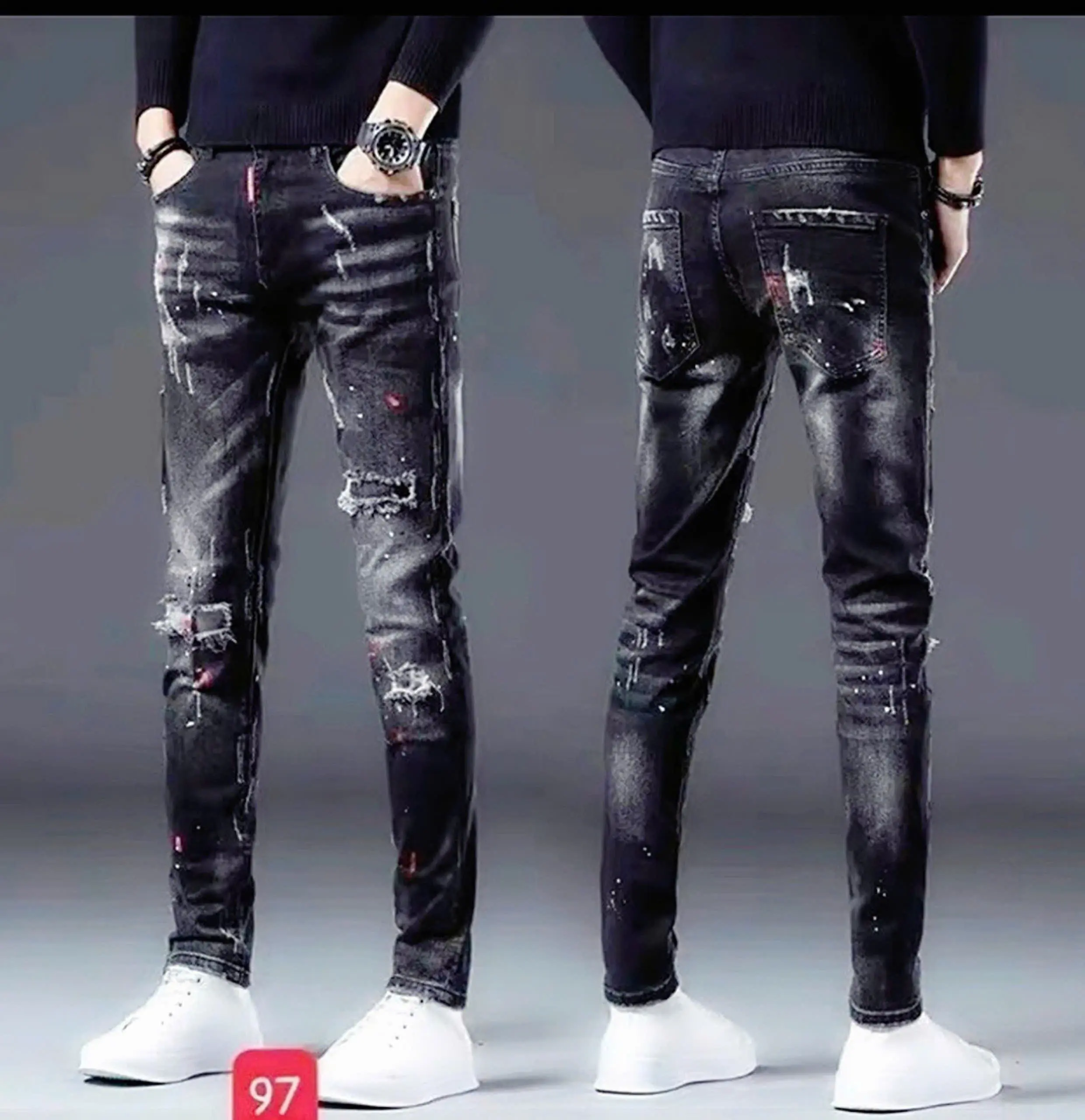 quần jean nam cao cấp rách kiểu vảy sơn,chất jean cotton co dãn nhẹ thời trang