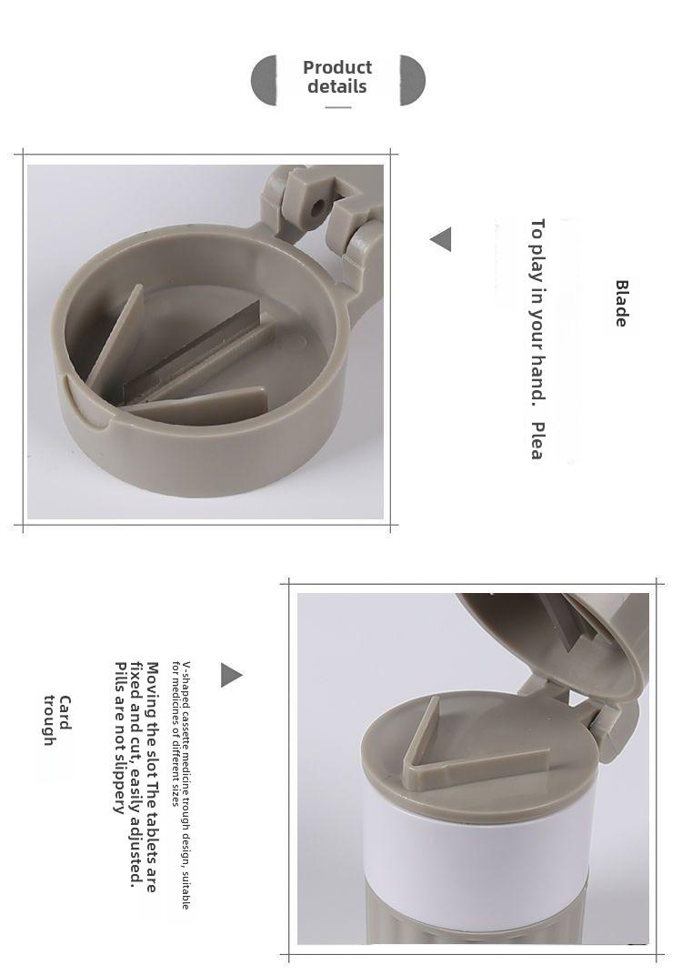 Product Introduction of Pill Crusher,Cutter And Grinder,Safe Cutting Pills,Stainless Steel Blade Pill Cutter,Split Pill Box Grinder,Pill Grinding Split Crush,Travel Size Pill Grinder Healthcare perfume  refill bottle coin  bottle travel bottle  set fifo  squeeze tubs spraying 13