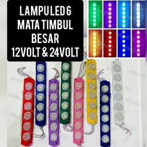 Lampu Led kolong variasi truk mobil motor 6 mata jumbo timbul besar 3030 6W 12V 24V 12 Volt 24 Volt