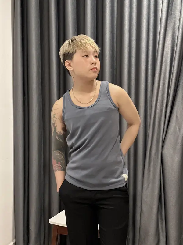 Áo Nịt Ba Lỗ Lót Cài Ngụy Trang - Áo Ba Lỗ Nịt Ngực Tomboy Dáng Dài Thun Trơn Cotton Trắng Đen Nam Cài Hông Thể Thao Gym Bigsize Form Suông Nguyễn Nguyên 4