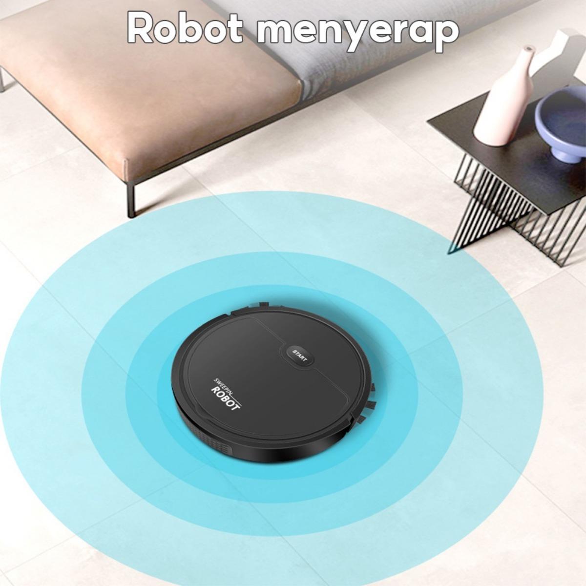 Robot Penyedot Debu Mini Canggih - Fungsi 2-in-1 otomatis untuk menyedot debu, menyapu, dan mengepel, sistem navigasi cerdas, pembersihan efisien, cocok untuk karpet, lantai keras, dan ubin, asisten pembersih rumah yang praktis.