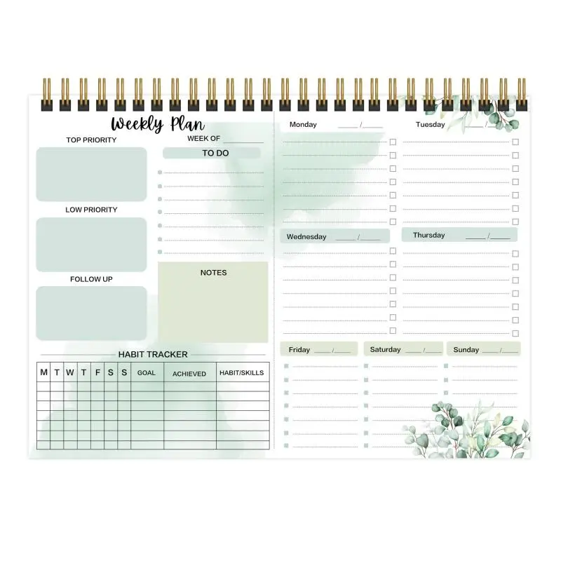 A4 Weekly Planner Notebook, 1 Count To Do List Planner, Schedule Planner, Daily Planner, Weekly Planner Notebook for Home School Office