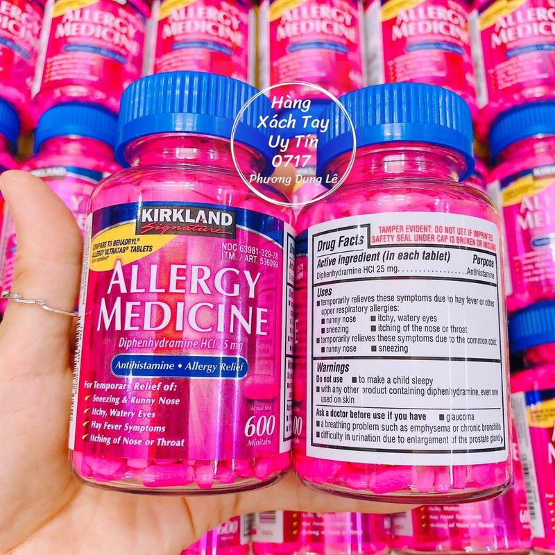600 viên uống hỗ trợ chống dị ứng Allergy Medicine Kirkland chuẩn Mỹ 2