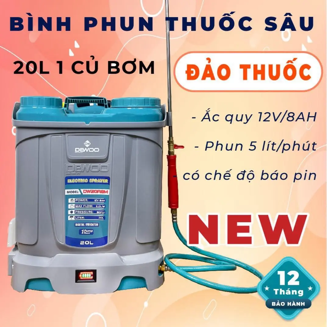 Bình xịt Dewoo đảo thuốc 20L 1 củ bơm DW20A8M