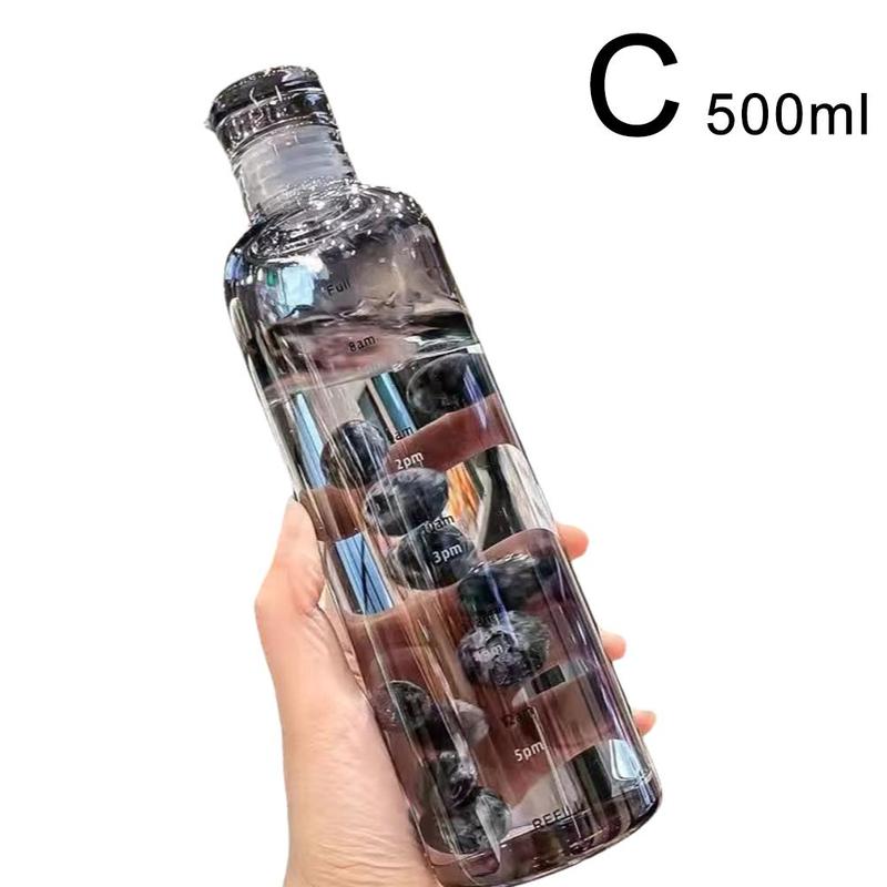Product Introduction of 500/700ml Transparent Straw Water Bottle With Lids Cover Portable Cute Water Cup M4T0 34