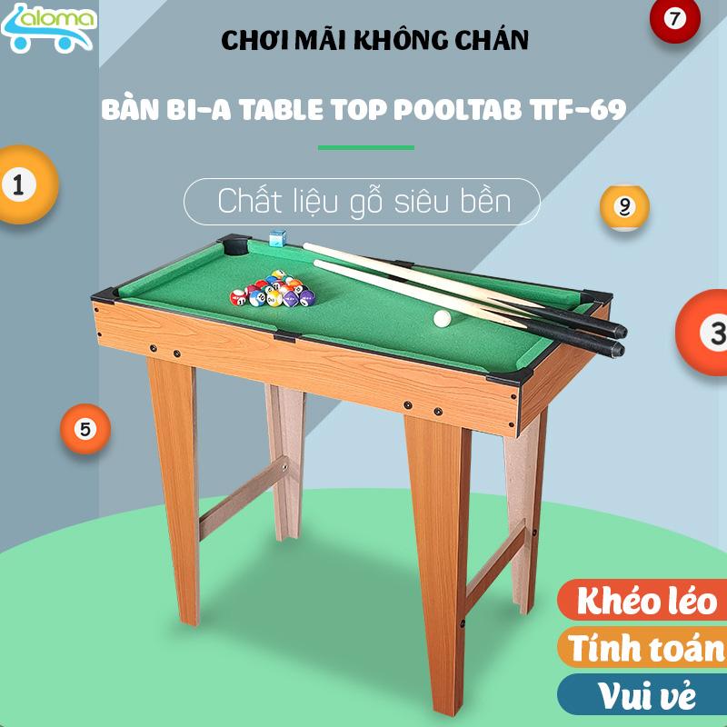  Bàn Bi-A bằng gỗ chân cao cỡ lớn nhất 69x37x60cm - Bàn bida 6 lỗ size to cho cả người lớn và trẻ nhỏ - Bàn bi-a cao cấp bằng gỗ chắc chắn chơi mãi không hỏng bảo hành 1 năm Đồ Chơi Toy 