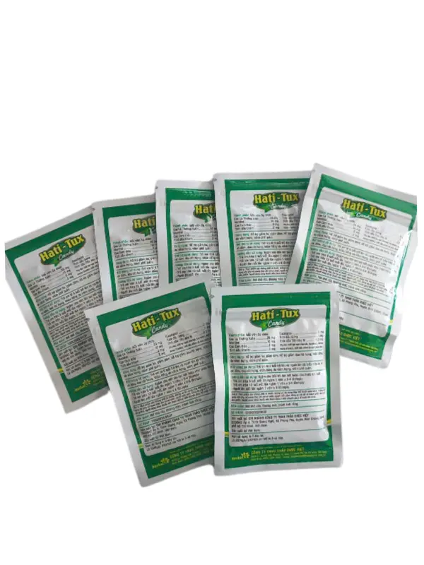 (Hộp 20 gói x 8 viên) Kẹo hati tux - hỗ trợ giảm ho, đau rát họng, khản tiếng 2