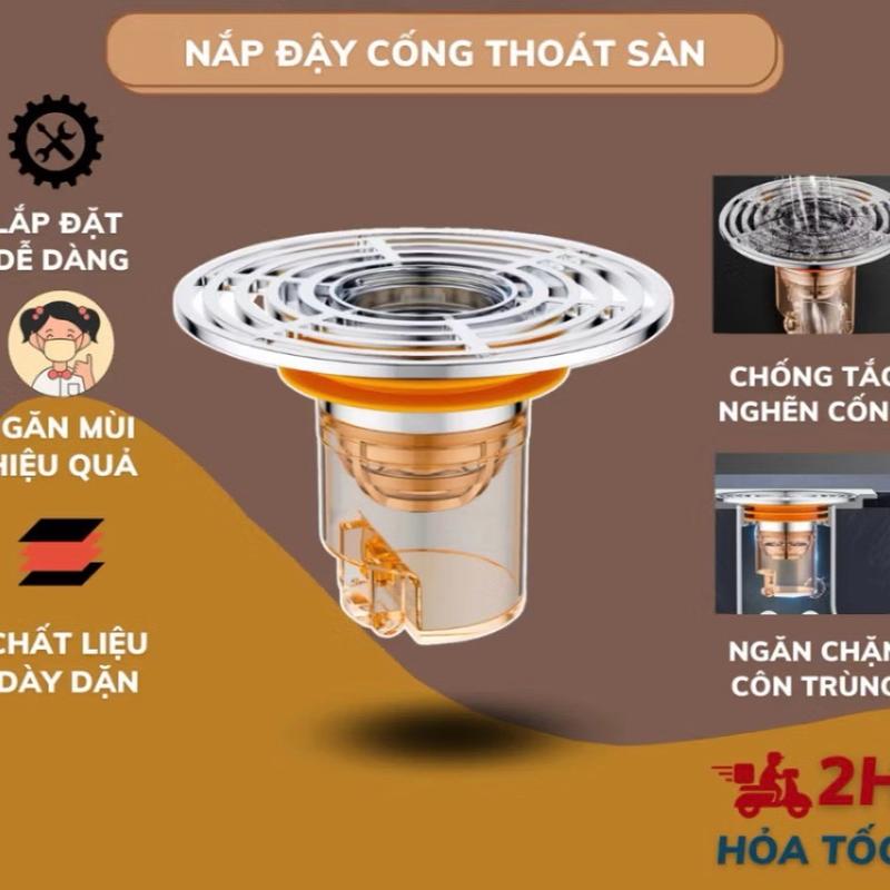 Combo 3 Nắp chặn lỗ cống thoát sàn bằng Nhựa một chiều chống mùi hôi, côn trùng