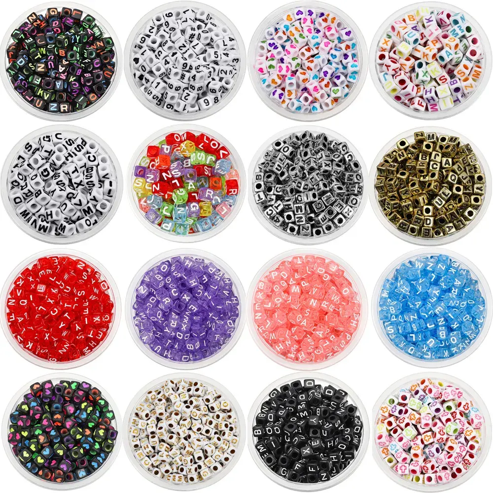 110pcs Manik Manik Huruf Bulat Mote Huruf Mute Abjad Bahan Kerajinan