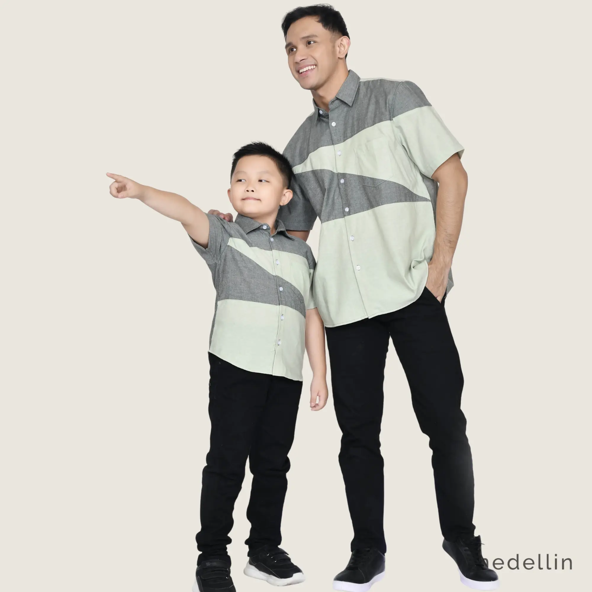 Medellin 101291 Kemeja Couple Ayah Anak Lengan Pendek