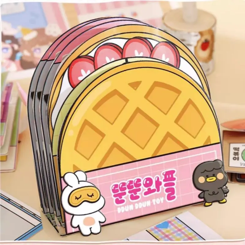 Waffle Design DIY Sticker Book for Boys & Girls, DIY Waffle Bread Sticker Book Quiet Book for Fun, Craft Project, Decoration for Home 2
