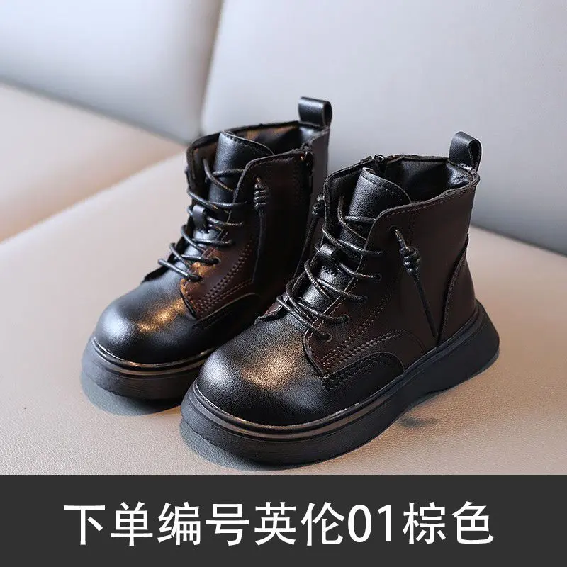 Bốt Martin Cho Trẻ Em, Giày Ermian, Bốt Da Lót Lông Cừu Và Cotton, Bốt Ngắn Cho Trẻ Em, Giày Mùa Đông Phong Cách Phương Tây 4