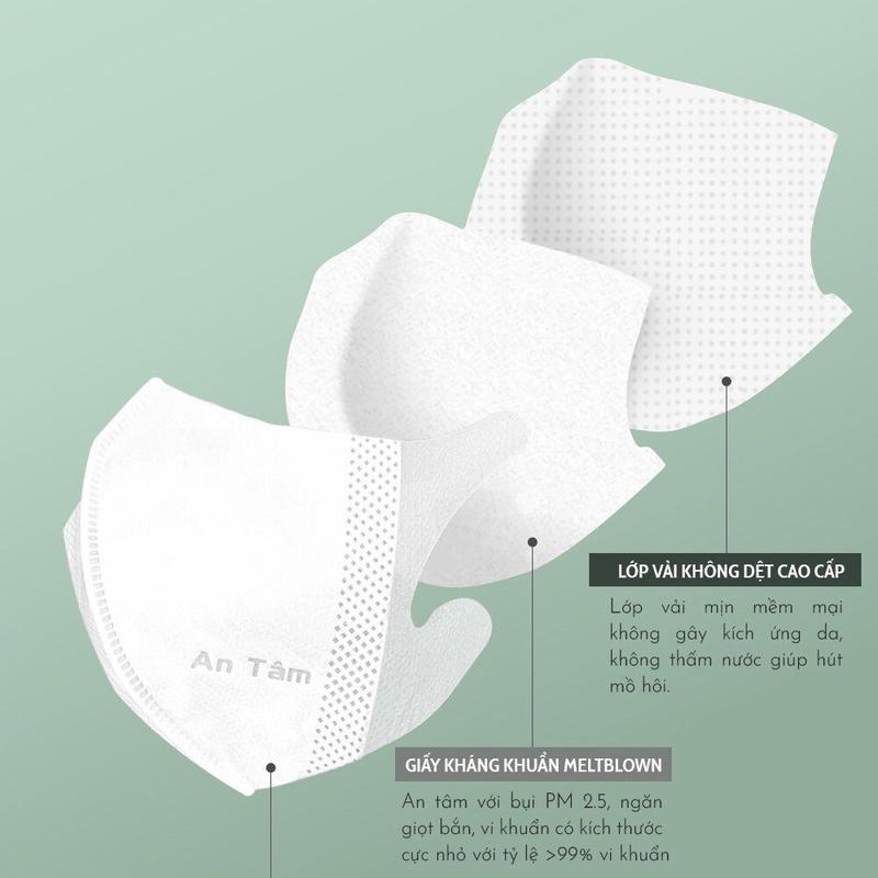 100 Chiếc Khẩu Trang 3D Cao Cấp An Tâm 2