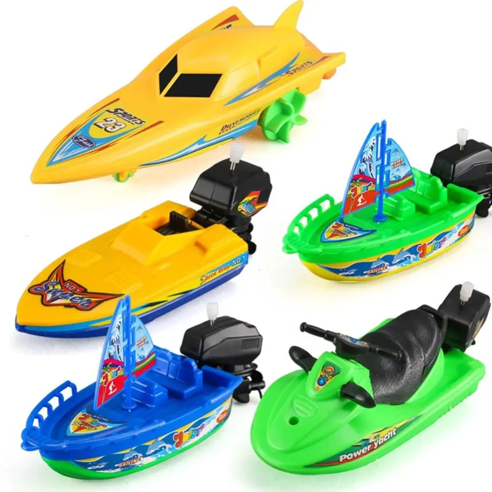 Bathtub Shower Speed Boat Ship Speed Boat Ship Wind Up Toy Float In Water Random Color Motorboat Clockwork Toys Bath Toy Clockwork Children Bath Toys Gift