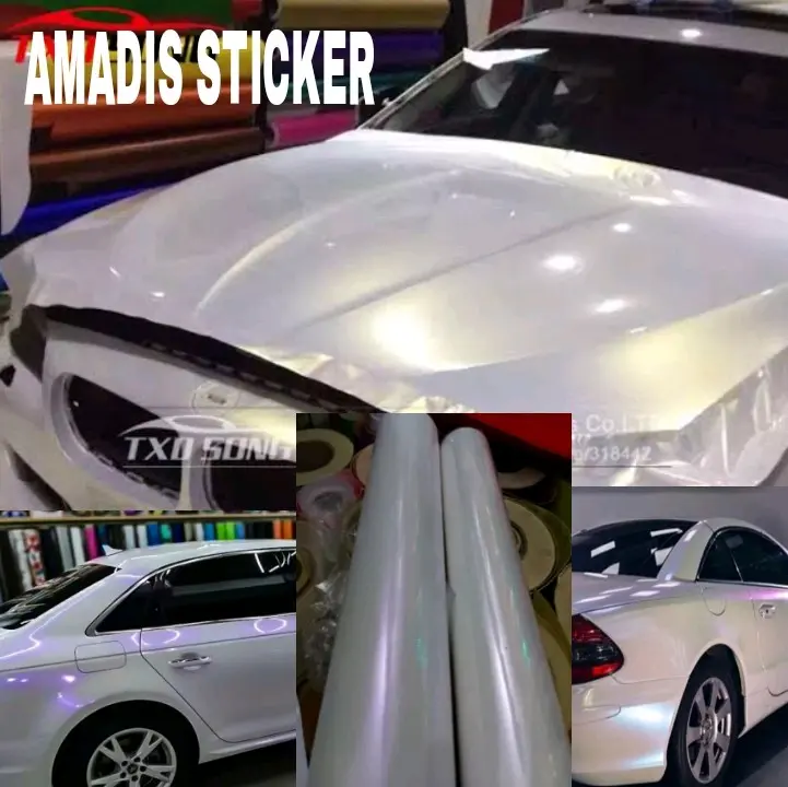 Stiker skotlet bunglon putih mutiara lebar 152cm Scotlite mobil motor putih lembayung Sticker white lembayung ungu biru gold pink skotlet premium