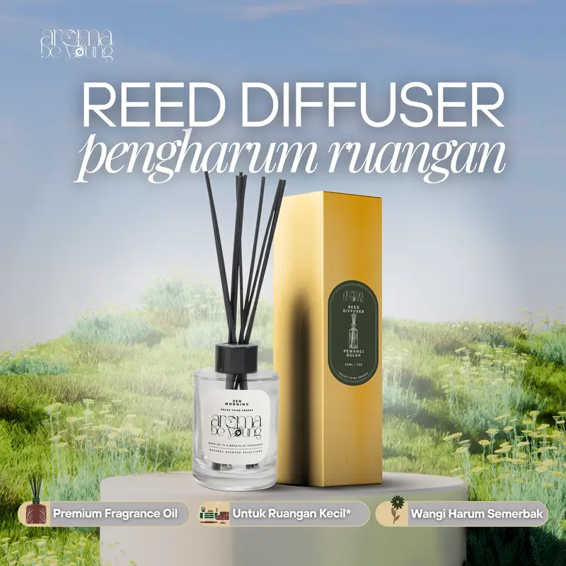 Purifying Lemongrass Reed Diffuser Aromatherapy Premium 30ml | Aroma Be Young Pengharum Ruangan Aromaterapi Wangi Tahan Lama Mewah Pewangi Kamar Dekorasi Rumah Hampers Gift Scent Diffuser Harum Wangi Aroma Sereh Segar Serai Lemon Grass Kado 3