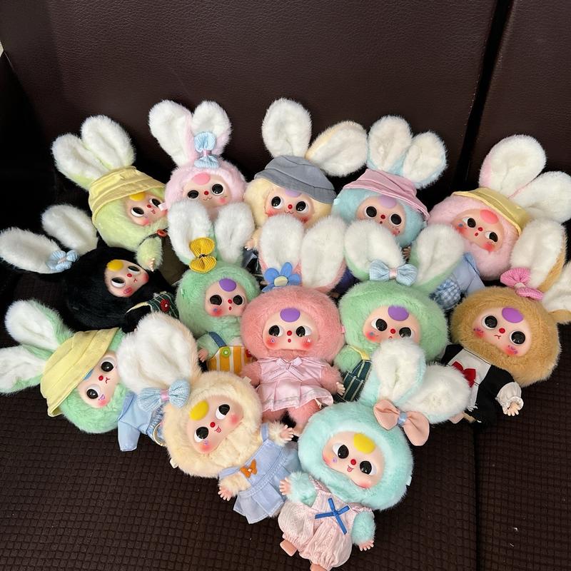 Baby Three Thỏ Macarons (hàng chính hãng được chọn màu) Đồ Chơi Thú Nhồi Bông có sẵn móc treo túi