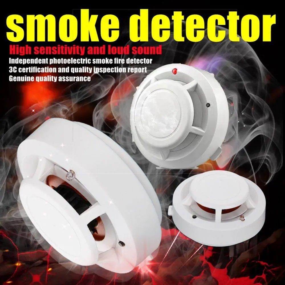 【Low price clearance】Photoelectric Sensitive Sensor Smoke Detector Fire Alarm For Family Guard Battery Included Fire Smoke Detector Sensor Portable Independent Fire Alarm Sensor Battery Operation wireless smoke detector fire sensor