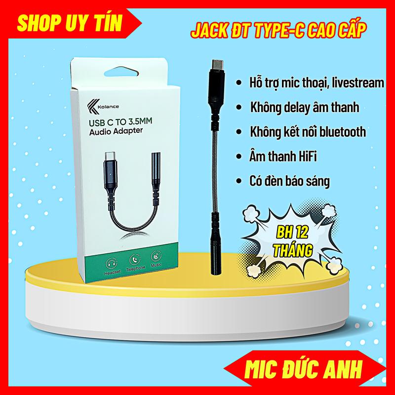 Jack Chuyển Type C Sang 3.5mm, Phụ Kiện Hỗ Trợ Thu Âm, Livestream, Quay Video, Nghe Nhạc Âm Thanh HiFi Sắc Nét