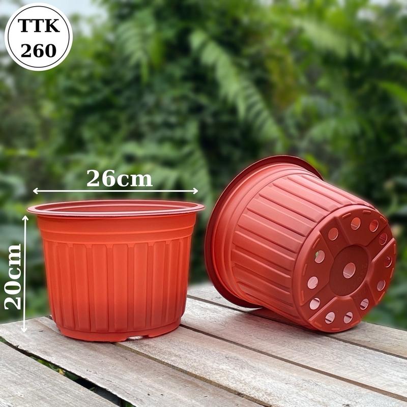  20 Cái  Chậu Nhựa TTK 260 Vành Cứng  26x20  