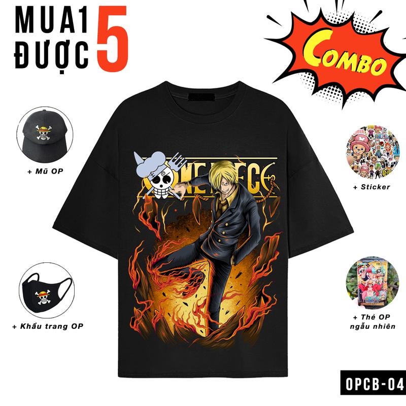 Combo hủy diệt - mua 1 được 5 | Áo thun One piece, áo phông in hình Onepiece Luffy Zoro Sanji ACE Menswear Nam 3