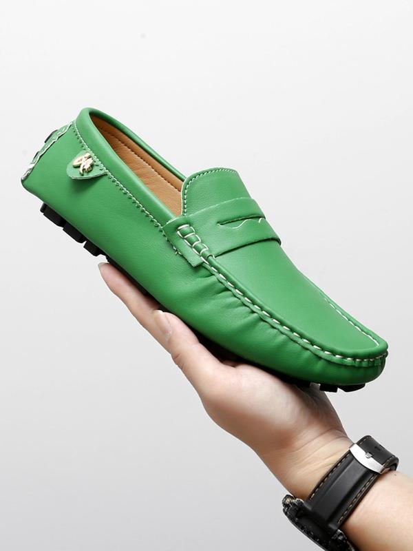 Men's Business Style Solid Color Slip-on Loafer Shoes, Fashionable Comfortable Flat Shoes for Daily Wear, Lightweight Breathable Shoes for All Seasons 7