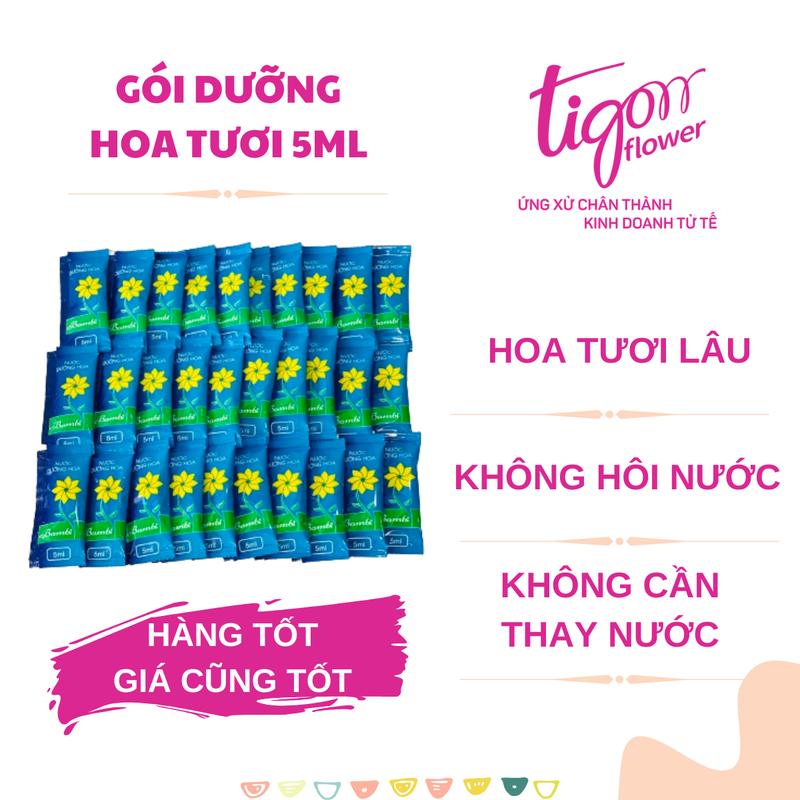30 gói NƯỚC DƯỠNG HOA BAMBI - Hoa tươi lâu rực rỡ, giữ nước sạch hơn (1 gói 5ml)