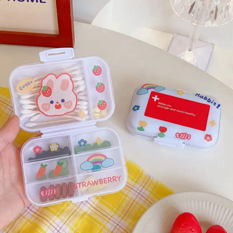 Hộp Chia Viên Nén, Chống Ẩm Niêm Phong Tốt, Cầm Tay, Hộp Đựng Thuốc Vuông Thời Trang, 8 Ngăn, Thích Hợp Đi Du Lịch, [UA] 7