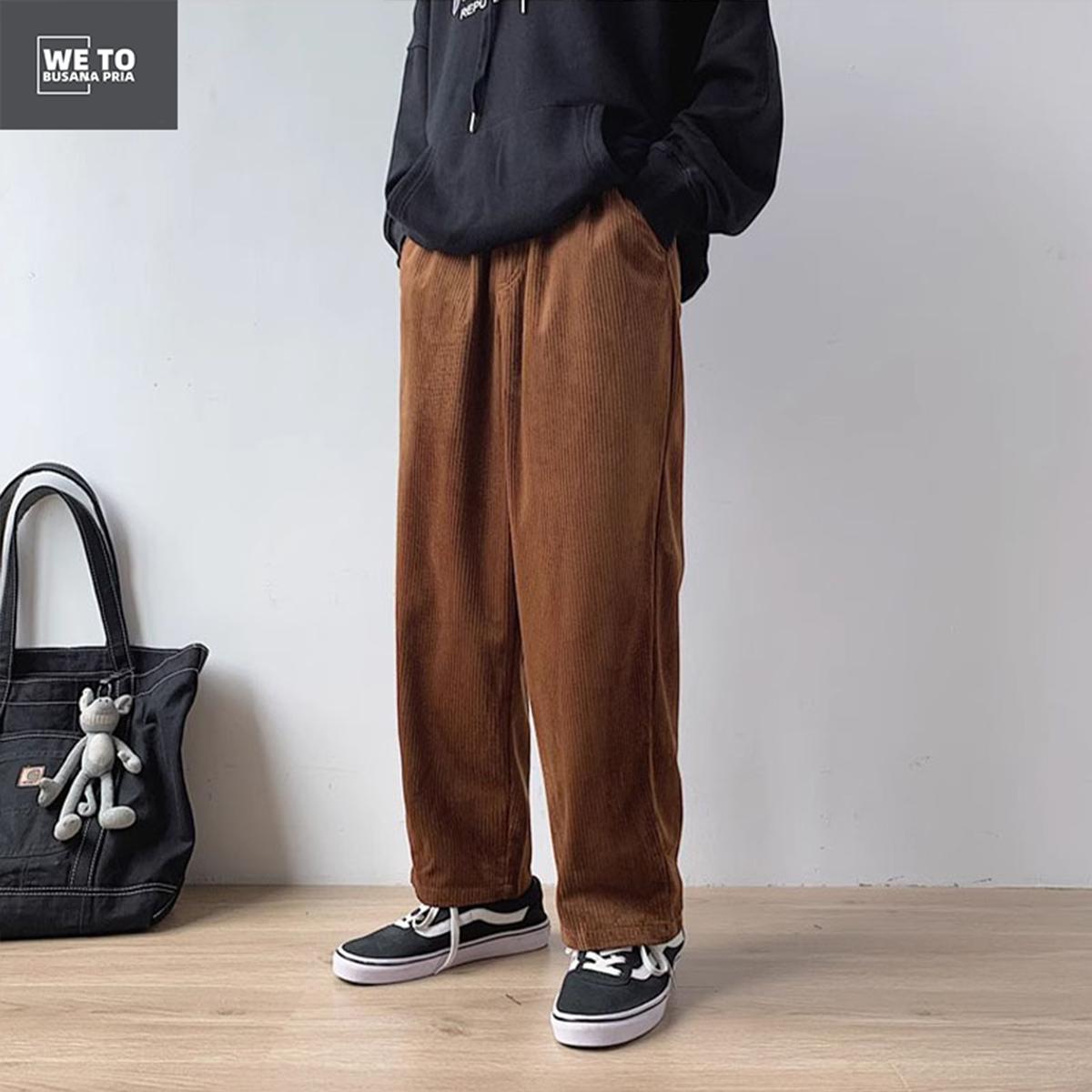 Celana corduroy pria celana gombrang pria oversize celana korduroy pria celana kasual Warna Moca unisex M-3XL Panjang Dewasa Cowok Celana corduroy pria celana gombrang pria oversize celana korduroy pria celana kasual Warna Moca unisex M-3XL Panjang Dewasa Cowok