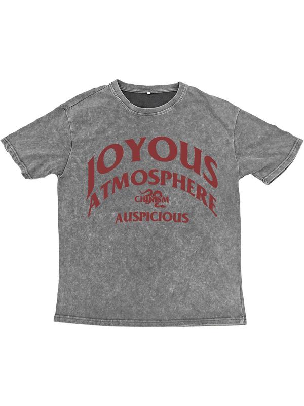 Men's Regular Fit Snake & Letter Print Short Sleeve Graphic Tee, Casual Round Neck T-shirt for Daily Wear, Men's Top for All Seasons 4